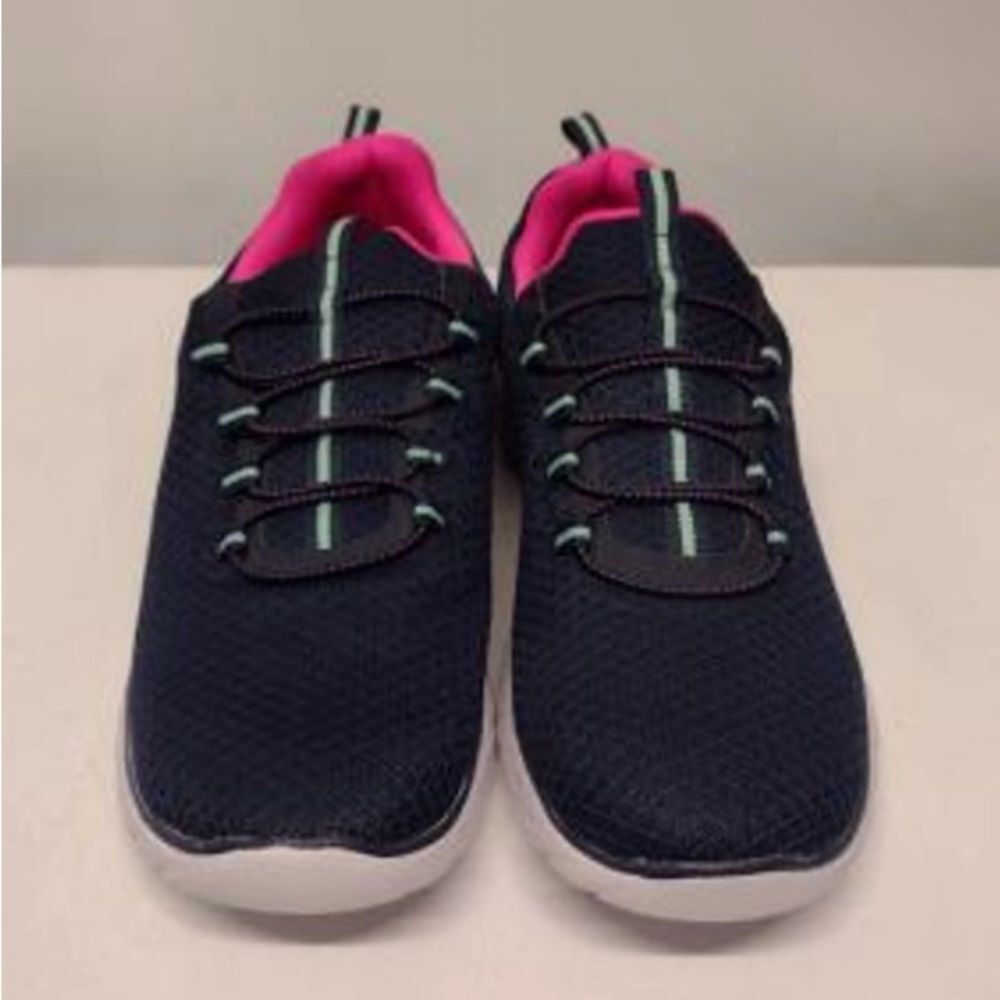 Comfort-Fit Women's Black and Pink Athletic Shoes Size 8
